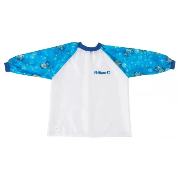Detská zástera na maľovanie Pelikan, modré rukávy 
