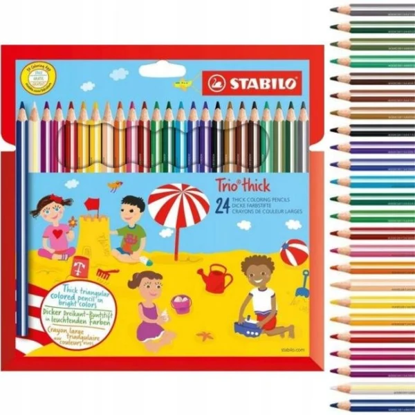 Farbičky STABILO Trio hrubé, v kartónovom obale, 24 ks 
