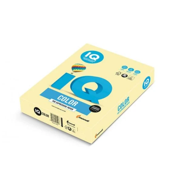 Farebný papier IQ color žltá pastelová YE23, A4, 160g 