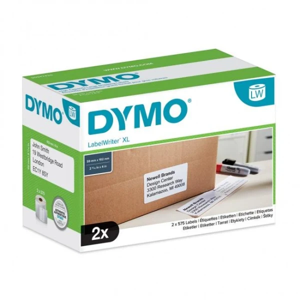 Samolepiace etikety Dymo LW 4XL 102x59 mm veľké expedičné biele 