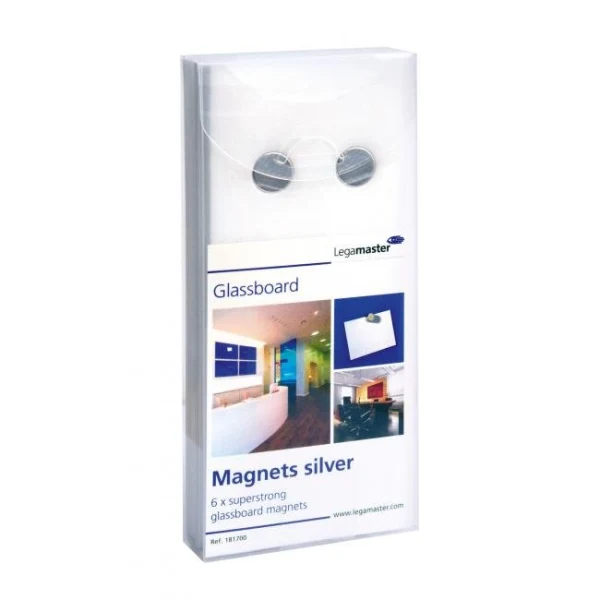 Magnety extra silné na sklenené tabule, valček 12 mm, 6 ks 