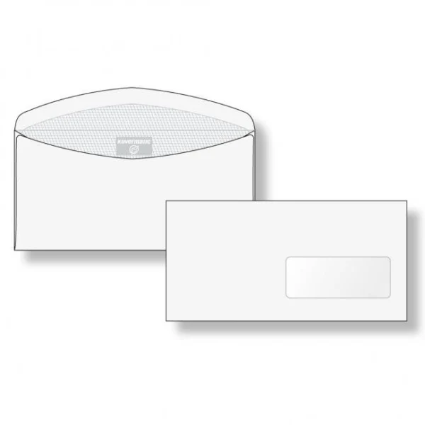 Poštové obálky C6/5 olizové s okienkom vpravo vnútorná potlač, pre strojné spracovanie, 1000 ks 