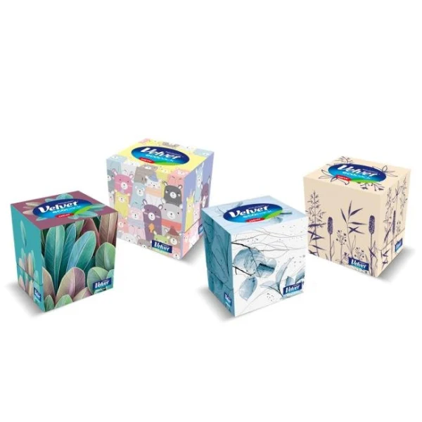 Kozmetické utierky 3-vrstv. Velvet Cube 56ks 