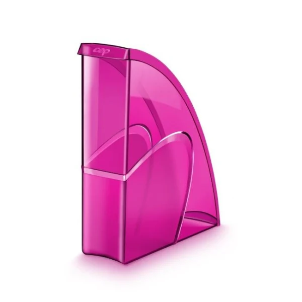 Stojan na časopisy Cep Happy transparentný ružový 