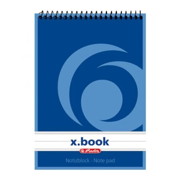 Blok poznámkový Herlitz s hornou špirálou A6 50 listov linajkový 