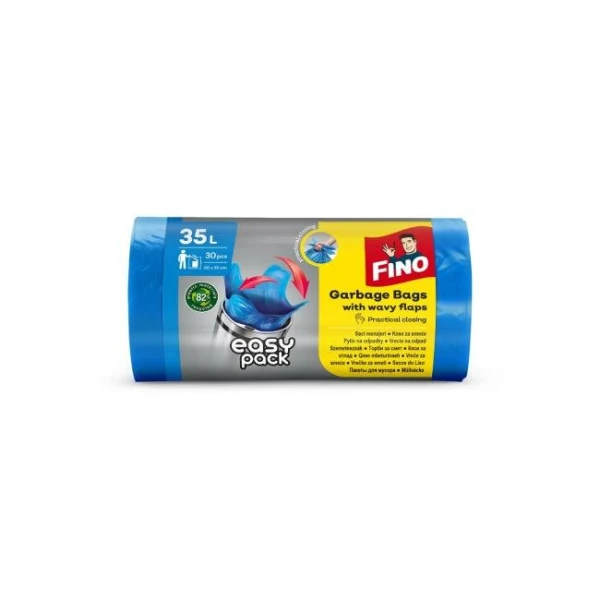 Vrecia zaväzovacie FINO Easy pack 35 ℓ, 15 mic., 50 x 55 cm, modré (30 ks) 