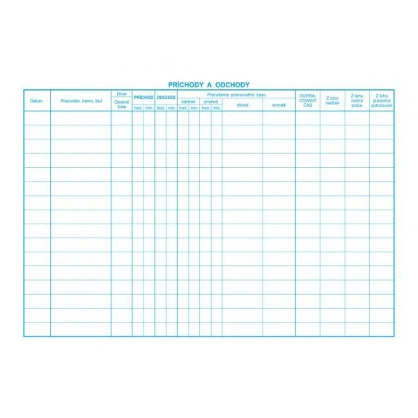 Kniha príchodov a odchodov, A4, 30 listov 