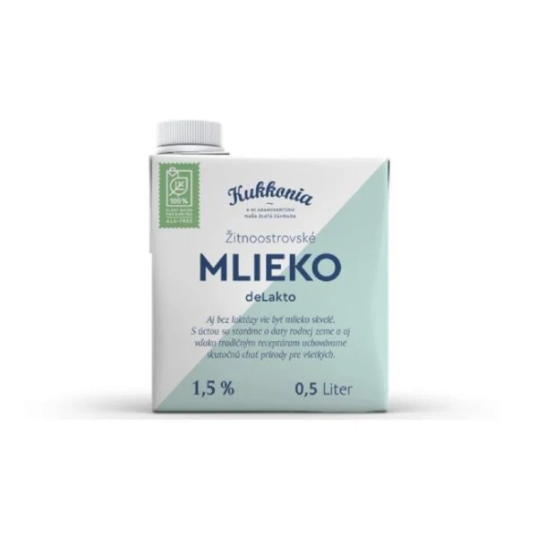 Trvanlivé mlieko Žitnoostrovské Kukkonia bezlaktózové 1,5% 0,5 ℓ 