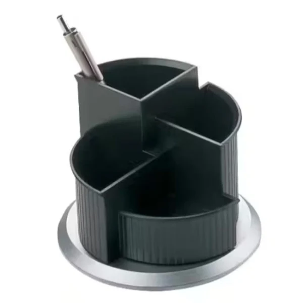 Rotačný štvordielny stojan čierno/strieborný 