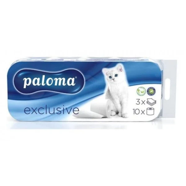 Toaletný papier 3-vrstvový PALOMA EXCLUSIV biely 10 ks 