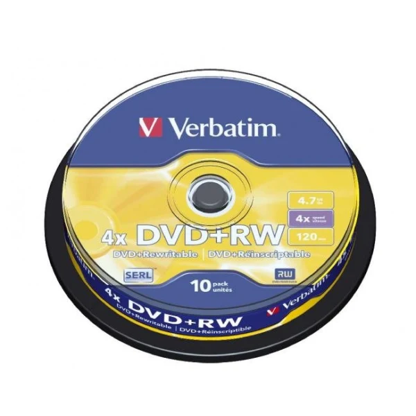 Verbatim DVD+RW 4x 4,7GB cake 10 ks 