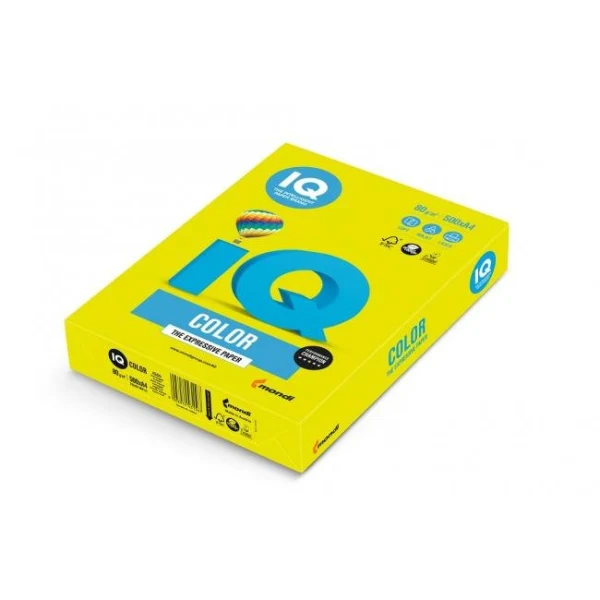 Farebný papier IQ color neónovo žltý NEOGB, A4, 80g 