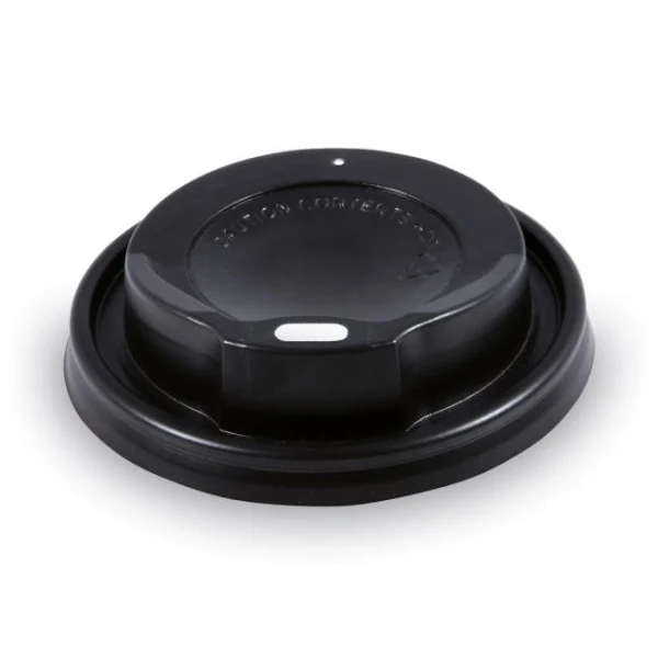 Viečko vypuklé čierne pre pohár Ø 80 mm (100 ks) 
