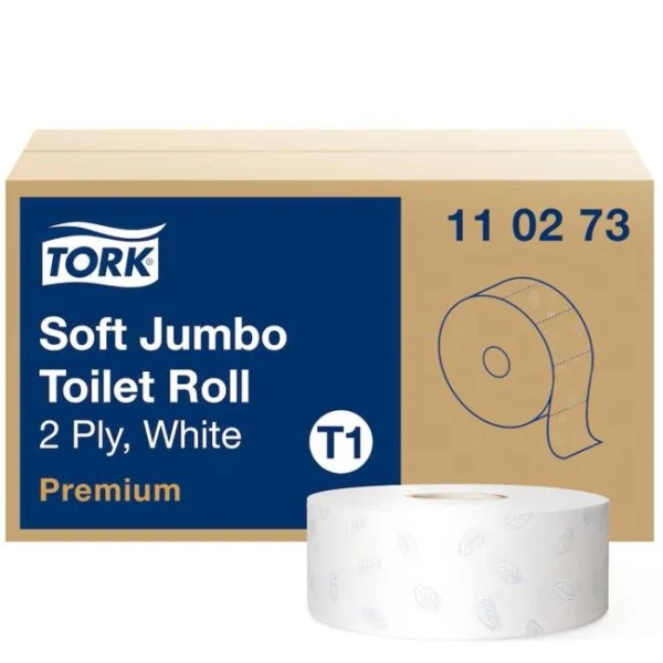 Toaletný papier 2-vrstvový jemný TORK Premium Jumbo biely T1, 6 ks 