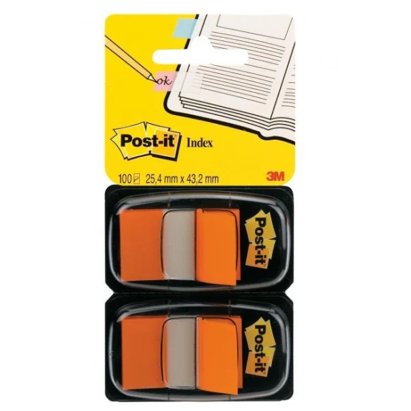 Záložky Post-it Index široké 25,4x43,2 oranžová 2ks 