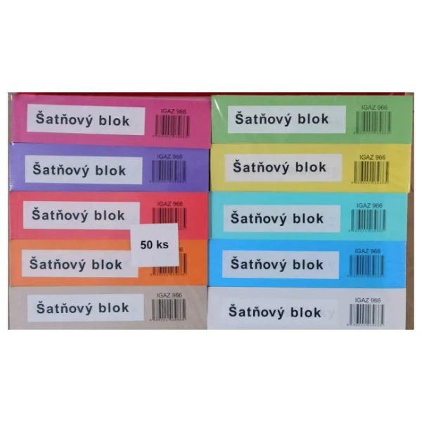 Šatňový blok, 100 lístkov - farebný papier 