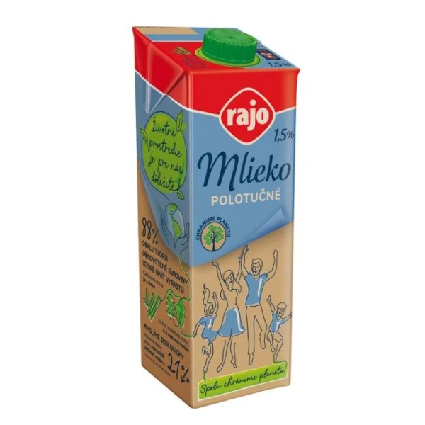 Trvanlivé mlieko RAJO polotučné 1,5% 1 ℓ 