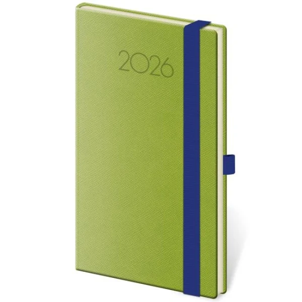 Diár New Praga týždenný vreckový 9x14cm zelený 2026 