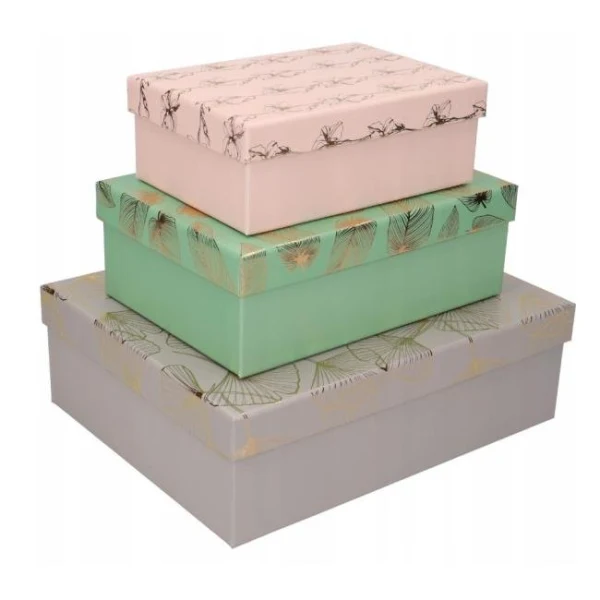 Súprava darčekových krabíc 3 veľkosti Kvet List Ginko 3 ks 