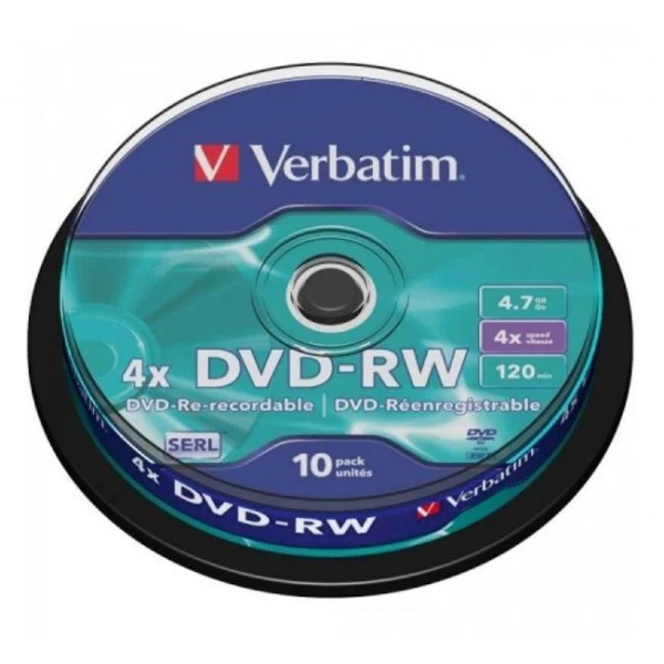Verbatim DVD-RW 4x 4,7GB cake 10 ks 