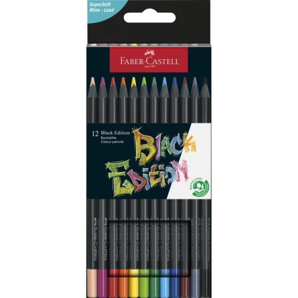 Farbičky Faber Castell Black Edition, 12 ks 