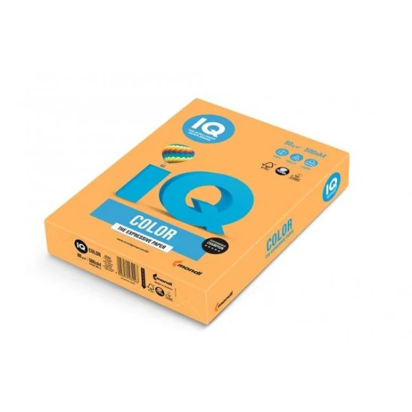 Farebný papier IQ color neónovo oranžový NEOOR, A4, 80g 
