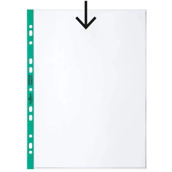 Euroobal DURABLE A4 90mic so zeleným okrajom 100ks 