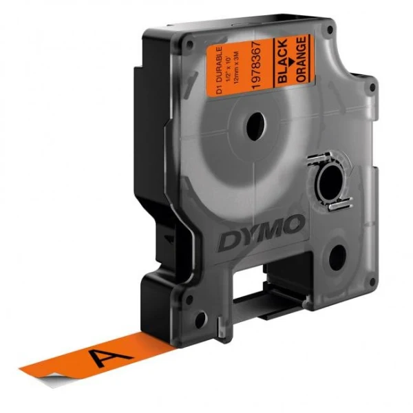 Permanentná vinylová páska Dymo D1 12 mm oranžová/čierna 