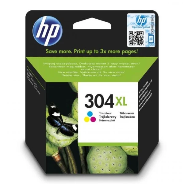 Atramentová náplň HP N9K07AE HP 304XL color XL (300 str.) pre DeskJet 2620/2630/3750/3760/3762