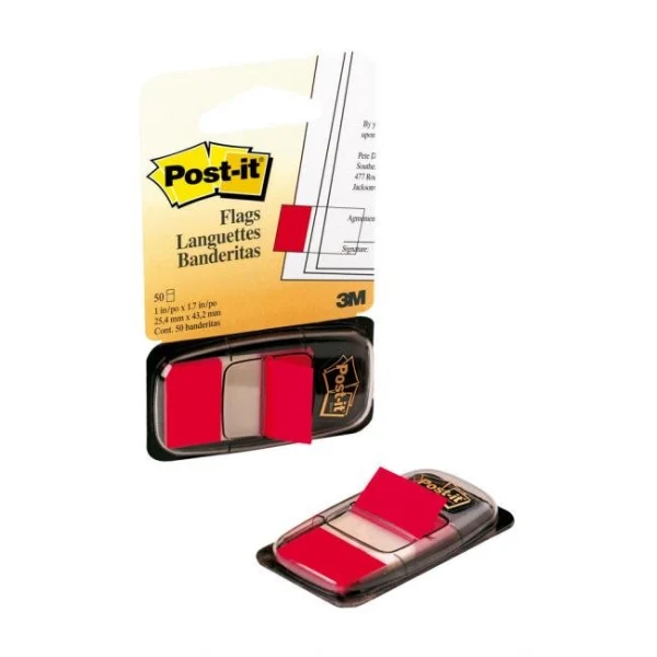 Záložky Post-it Index široké 25,4x43,2 červená 