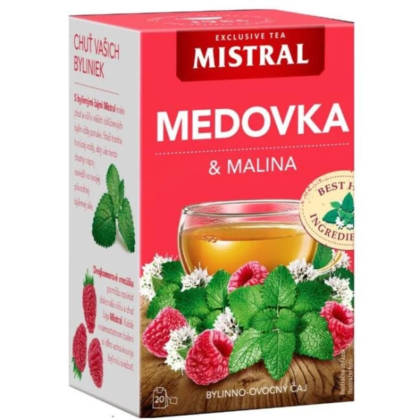 Čaj MISTRAL bylinný Medovka a malina HB 30 g 