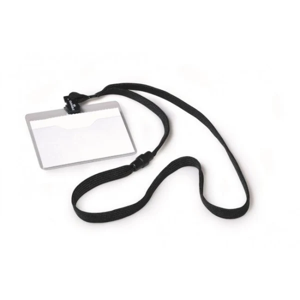 Visačka s čiernym remienkom DURABLE 90x60mm 10ks 