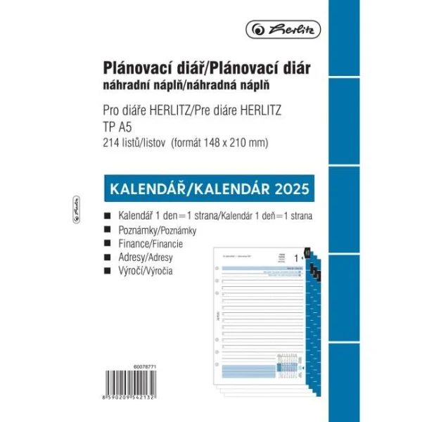 Náhradná náplň do diára TP Magnum A5 2025 denná 