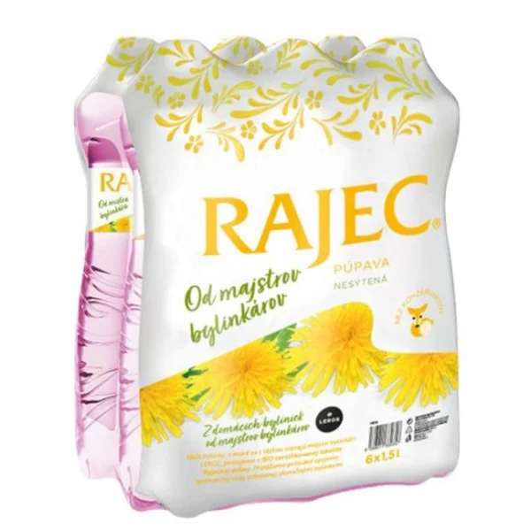 Pramenitá voda Rajec ochutená - púpava nesýtená 6 x 1,5 ℓ 