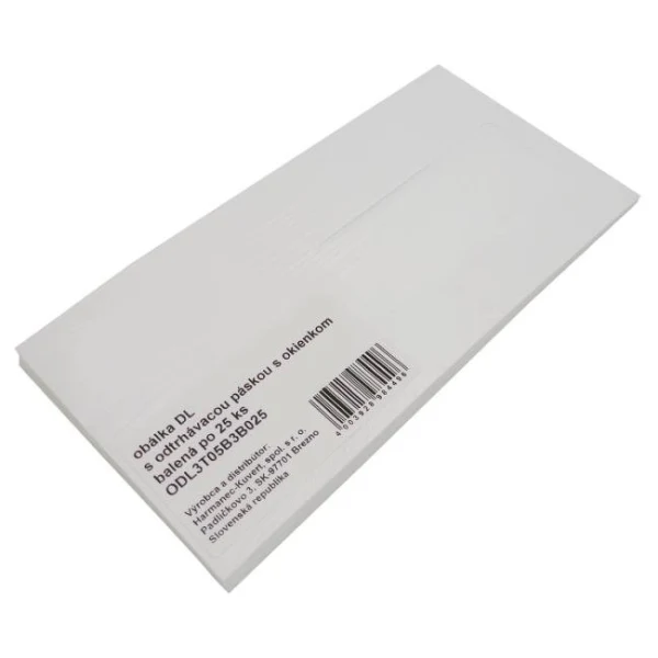 Poštové obálky DL s páskou, okienko 25 ks 
