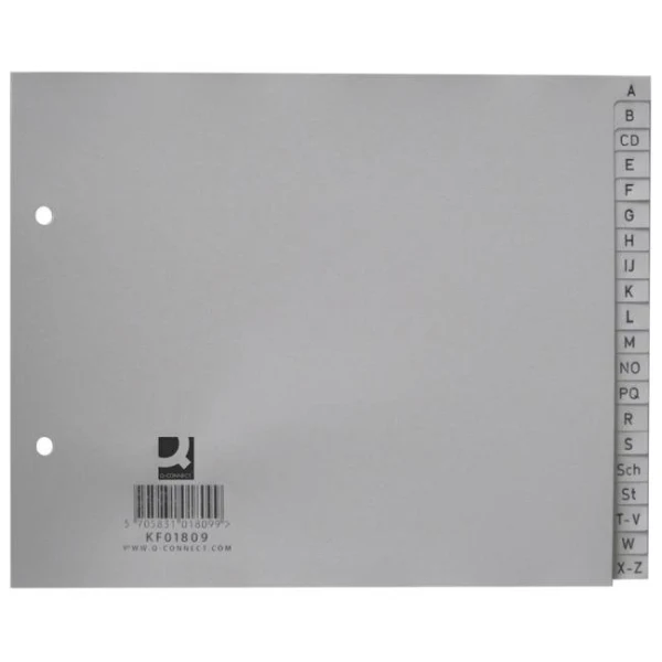 Plastový rozraďovač Q-Connect A-Z sivý 