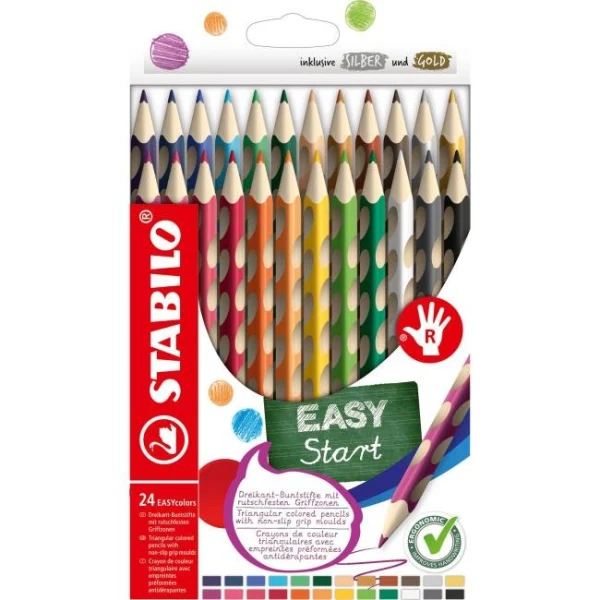 Drevené farbičky STABILO EASYcolors P, sada 24 ks 