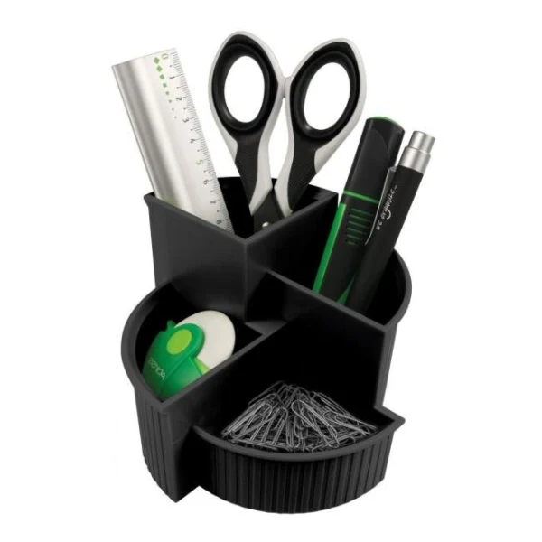 Štvordielny stojan na perá Helit Linear čierny 