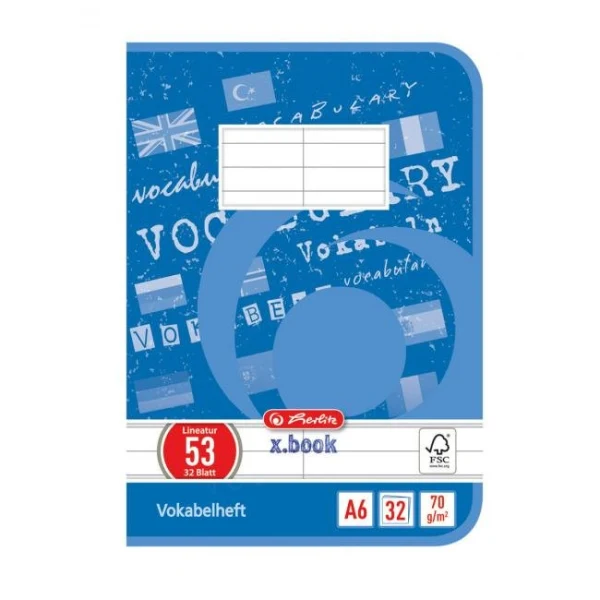 Zošit Herlitz, A6, 32 listov, linajkový slovníček 