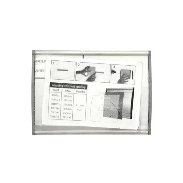 Informačná tabuľka zásuvná sivá 93x124mm 