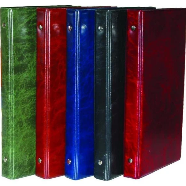 Vizitkár prenosný 4-krúžkový na 80 vizitiek s registrom KARTON PP červený 