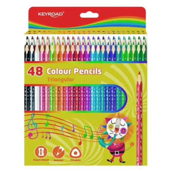 Farbičky KEYROAD drevené 48 ks, mix farieb 