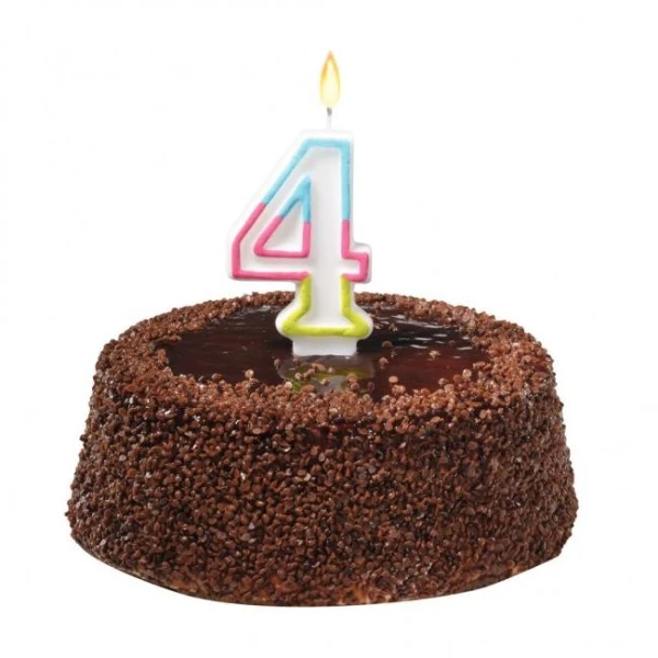 Tortová sviečka číslovka 4 